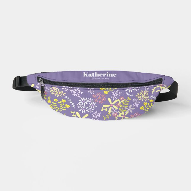 Tiny Bouquet Flowers Lavender Bum Bags (Front)