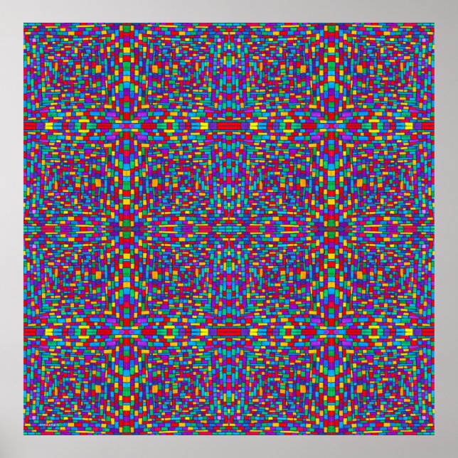 Tiny Bright Tiles Square Poster (Front)