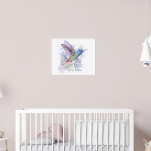 Tiny but Feirce Quote Whimsical Rufous Hummingbird Poster
