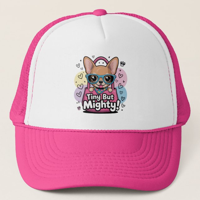 Tiny but Mighty Chihuahua  Women's Hoodies & Sweat Trucker Hat (Front)