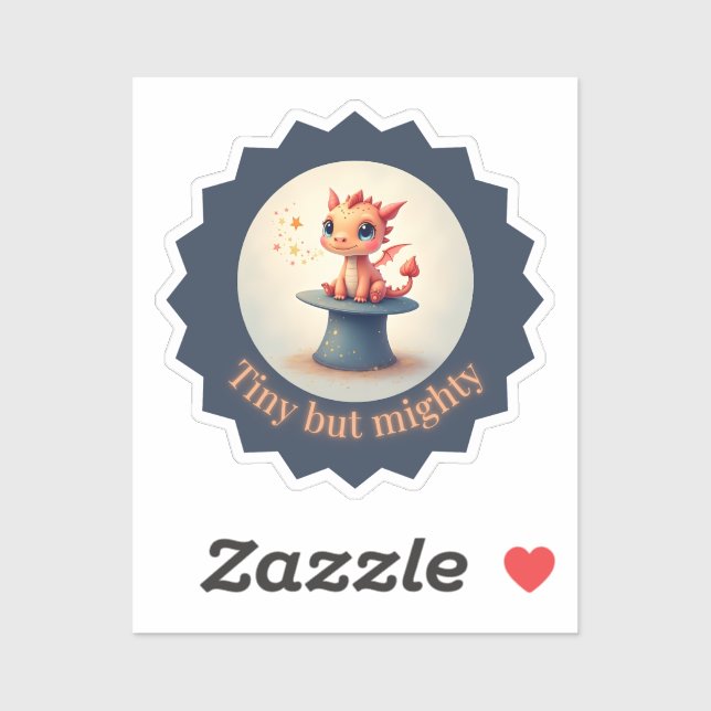 Tiny but Mighty – Cute Dragon Sticker (Sheet)