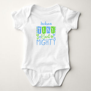 Tiny But Mighty Personalised Boy Baby Bodysuit