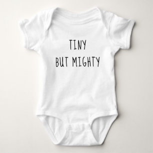 Tiny But Mighty Personalised Name White T-Shirt Baby Bodysuit