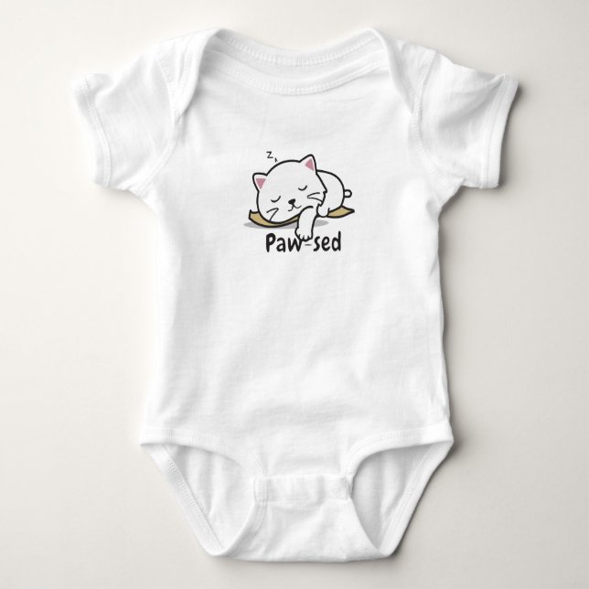 Tiny But Paw-sed Baby Bodysuit (Front)