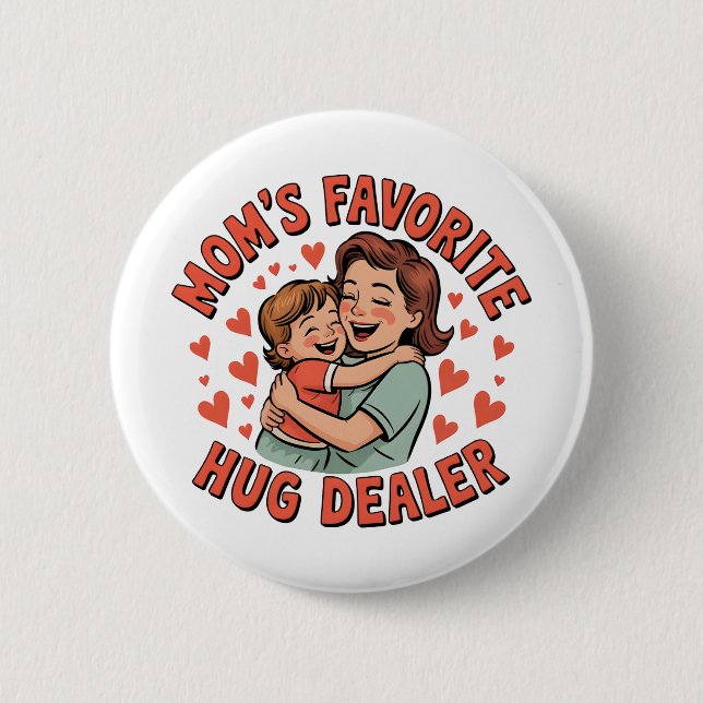 Tiny Button, Big Love – Celebrate Mum’s Magic Hug 6 Cm Round Badge (Front)