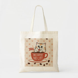 Tiny cat paw prints and coffee beans Poster Tote Bag