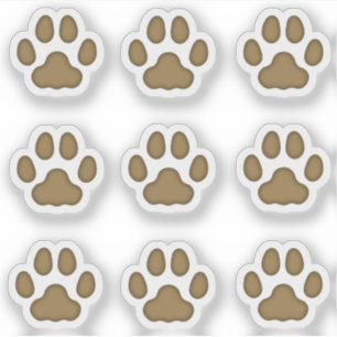 Tiny Cat Paw Prints Brown Animal Tracks Stickers