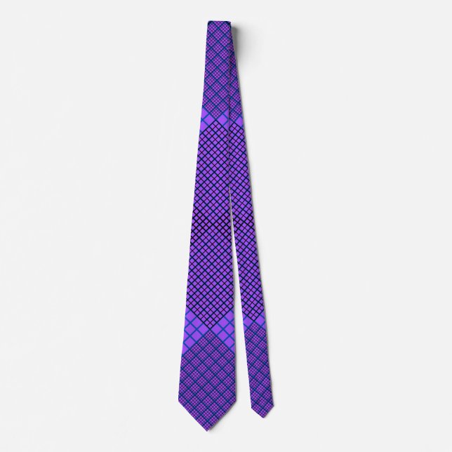 Tiny checkered 2 tones 04A BPurple BG Tie (Front)