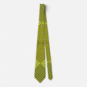 Tiny chequered 2 tones 04A BYellow BG Tie