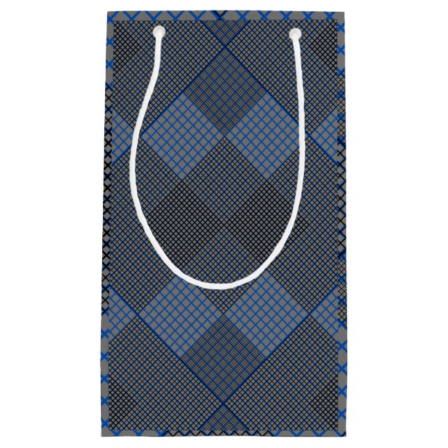 Tiny chequered 2 tones 04A Grey BG Small Gift Bag (Front)