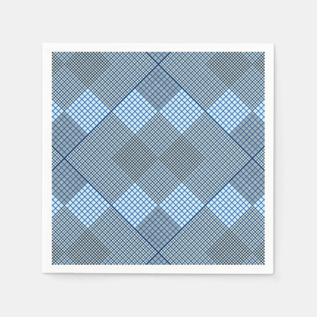 Tiny chequered 2 tones 04A Lblue BG Napkin (Front)