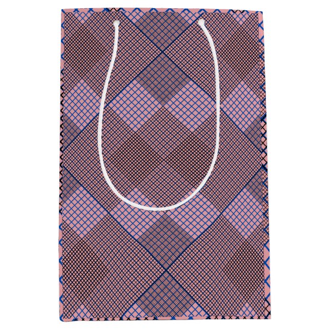 Tiny chequered 2 tones 04A Lpink BG Medium Gift Bag (Front)