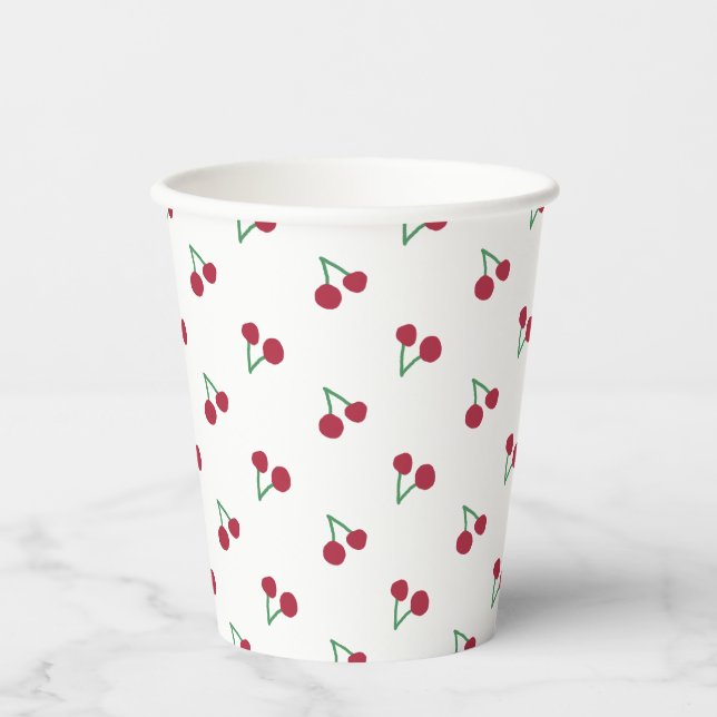 Tiny Cherry Print Paper Cups (Front)