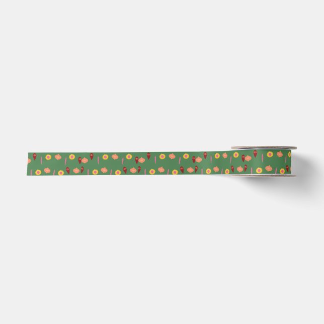 Tiny Christmas Ornaments Satin Ribbon (Front)