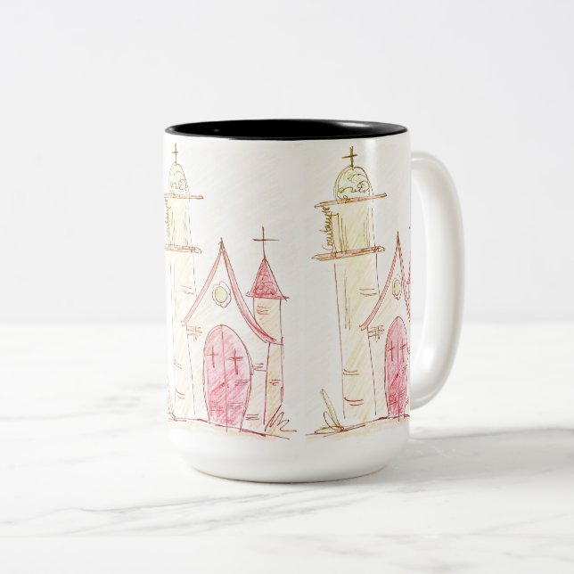 Tiny churches - 2024 Two-Tone coffee mug (Front Right)