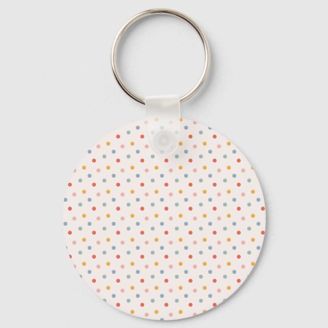 Tiny Colorful Dots Confetti Sprinkles Boho Pastel  Key Ring (Front)