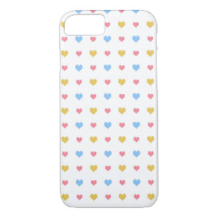 Tiny Colourful Hearts Pattern Yellow Pink Blue iPhone 8/7 Case
