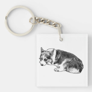 Tiny Corgi, Loyal Tile Key Ring