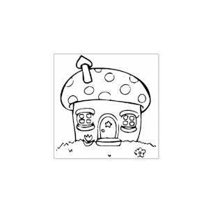 tiny cottage art stamp