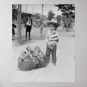 Tiny Cowboy, 1923. Vintage Photo Poster