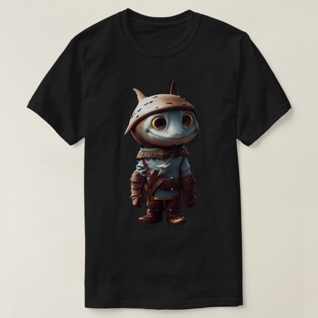 Tiny Cute Adorable Shark Autumn Baby Anthropomorph T-Shirt (Design Front)