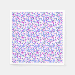 Tiny cute white blue pink floral pattern napkin