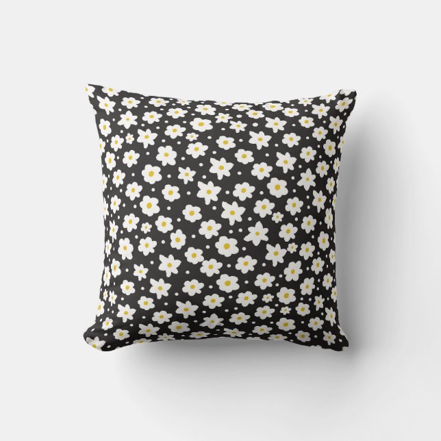 Tiny daisies, vintage, seamless background. cushion (Front)