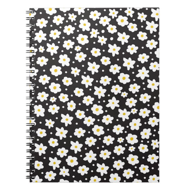 Tiny daisies, vintage, seamless background. notebook (Front)