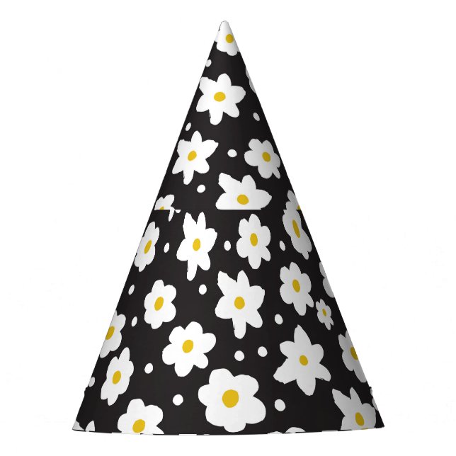 Tiny daisies, vintage, seamless background. party hat (Front)