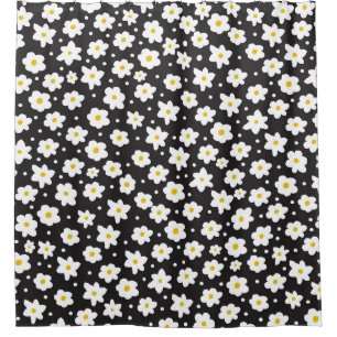 Tiny daisies, vintage, seamless background. shower curtain