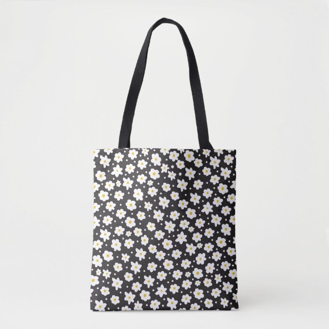Tiny daisies, vintage, seamless background. tote bag (Front)