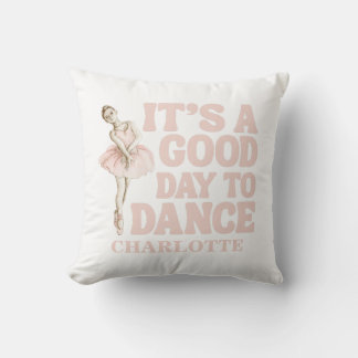 Tiny Dancer Ballerina Pink Blush Girls Birthday Cushion