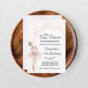 Tiny Dancer Ballerina Pink Blush Girls Birthday Invitation