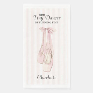 Tiny Dancer Ballerina Pink Blush Girls Birthday Napkin
