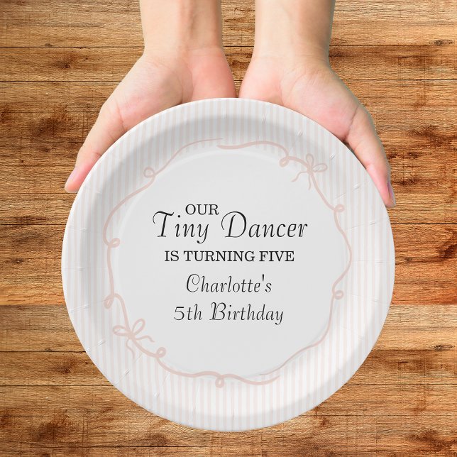 Tiny Dancer Ballerina Pink Girls Birthday Paper Plate (Creator Uploaded)