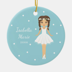 Tiny Dancer Blue Ballerina Ballet Dancer Christmas Ceramic Tree Decoration