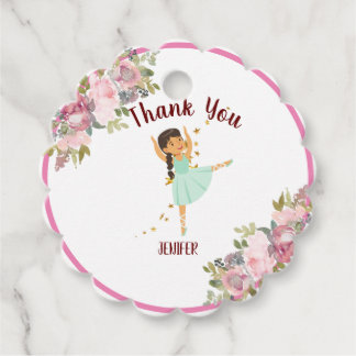 Tiny Dancer | Pink Floral Ballet Birthday Party Favour Tags