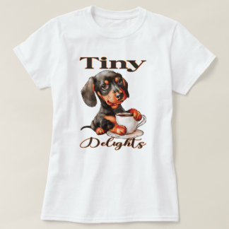 Tiny Delights-Coffee and Dachshund T-Shirt