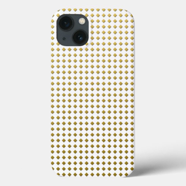Tiny Diamond Shapes Golden Yellow White Pattern Case-Mate iPhone Case (Back)