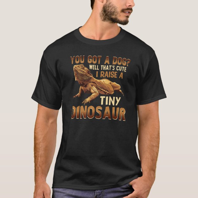 Tiny Dinosaur Bearded Dragon  Pet Reptile Lizard T-Shirt (Front)
