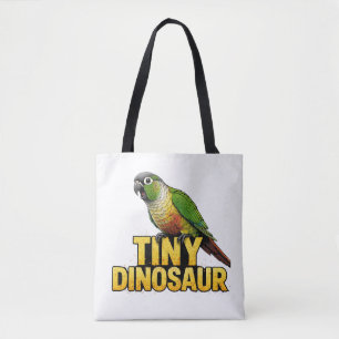 Tiny Dinosaur Green Cheek Conure Tote Bag