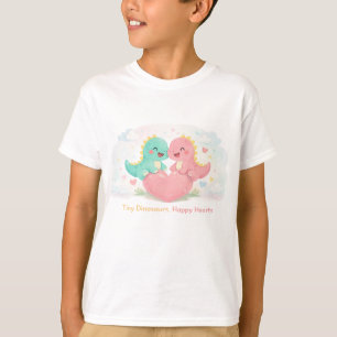 Tiny Dinosaurs, Happy Hearts – Cute Dino Love Illu T-Shirt