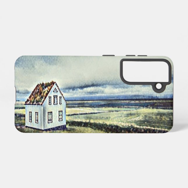 Tiny distant lonely house samsung galaxy s21 case (Back Horizontal)