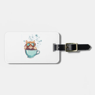Tiny Diver Cat � Funny Scuba Kitty Tea Lover Luggage Tag