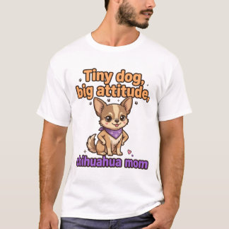 Tiny Dog, Big Attitude — Chihuahua Mum T-Shirt