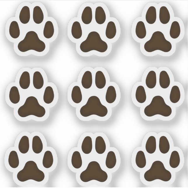 Tiny Dog Paw Prints Black Animal Tracks Stickers (Front)