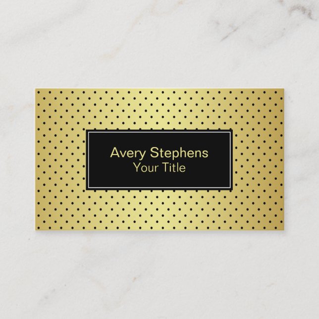 Tiny Dots on Gold Professional Business Card (Front)