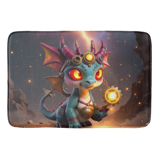 Tiny Dragon, Big Time Energy – The Ember Clockling Bath Mat (Front)