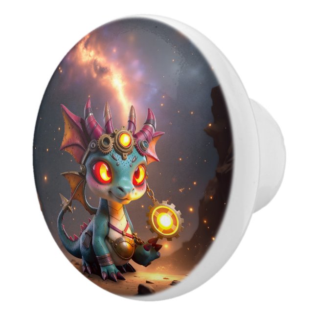 Tiny Dragon, Big Time Energy – The Ember Clockling Ceramic Knob (Right)