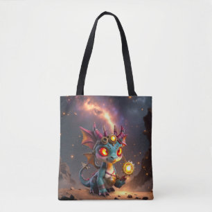 Tiny Dragon, Big Time Energy – The Ember Clockling Tote Bag